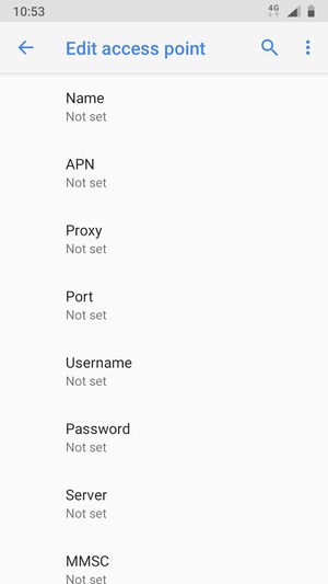 Enter Internet information