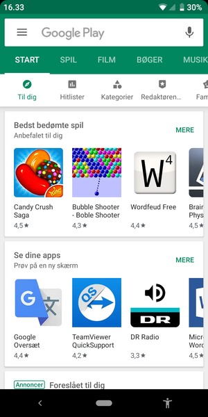 Vælg søgefeltet