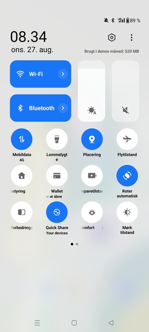 Slå Wi-Fi og Bluetooth fra
