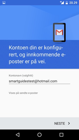 Gi kontoen din et navn og velg NESTE