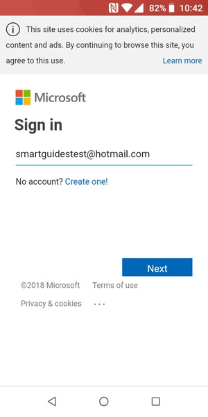 Enter your Hotmail address and select Next