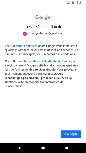 Sélectionnez J'accepte