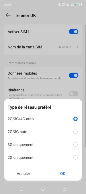 Sélectionnez votre option préférée et sélectionnez OK