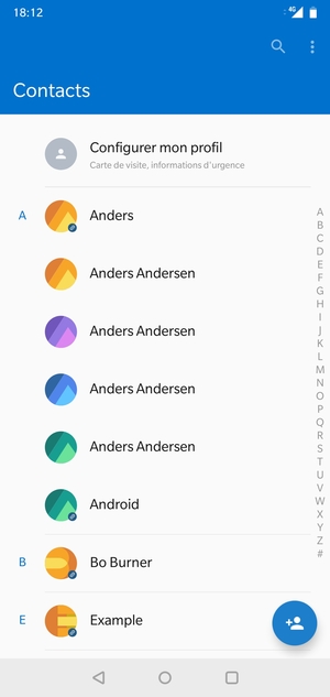 Sélectionnez le bouton du Menu