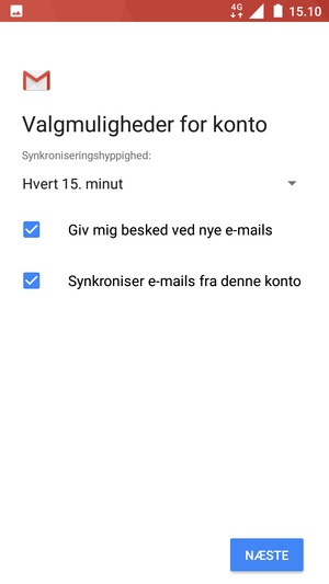 Vælg NÆSTE