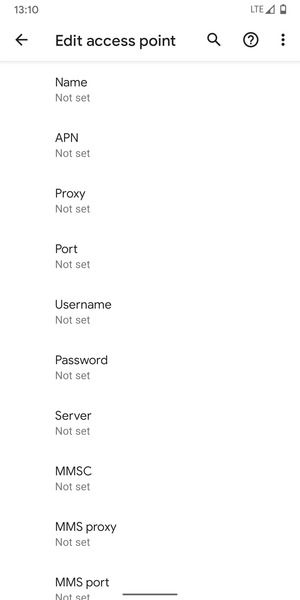 Enter Internet information