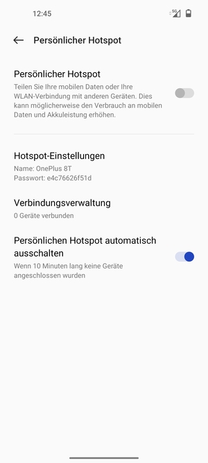 Wählen Sie Hotspot-Einstellungen
