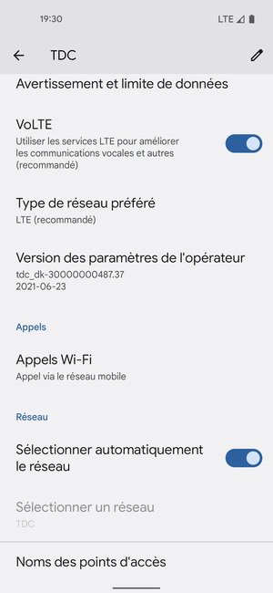 Pour changer de réseau en cas de problèmes de réseau,  désactiver Sélectionner automatiquement le réseau
