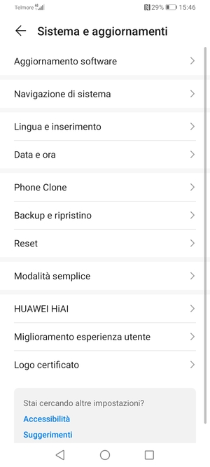 Seleziona Aggiornamento software