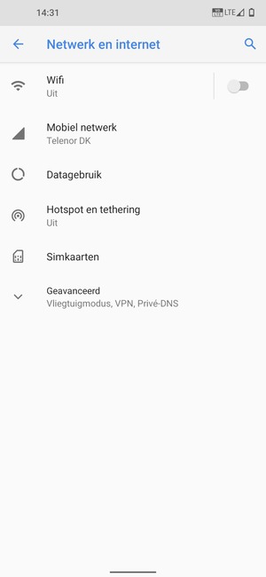 Selecteer Mobiel netwerk
