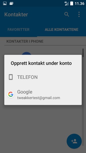 Velg din Google-konto
