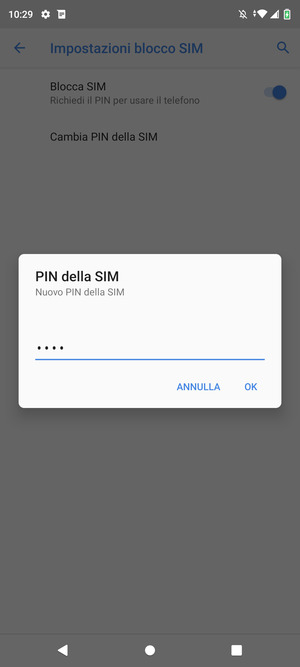 Conferma il nuovo PIN della SIM e seleziona OK