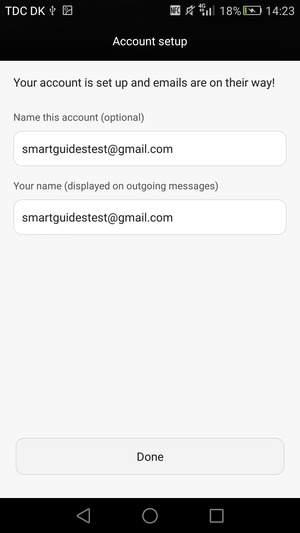 Give your account a name and enter your name. Select Done