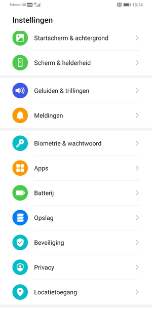 Scroll naar en selecteer Beveiliging