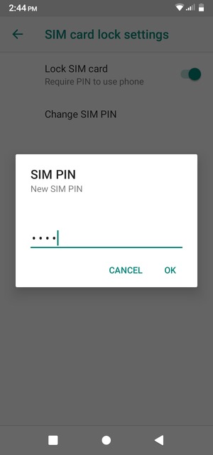 Enter your New SIM PIN and select OK