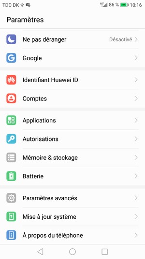 Faites défiler et sélectionnez Paramètres avancés