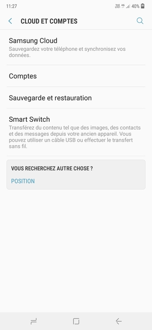 Sélectionnez Sauvegarde et restauration
