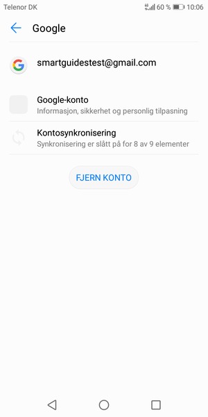 Velg Kontosynkronisering