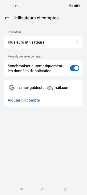 Sélectionnez votre compte Google
