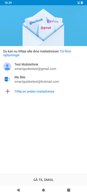 Vælg GÅ TIL GMAIL