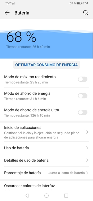 Active Modo de ahorro de energía
