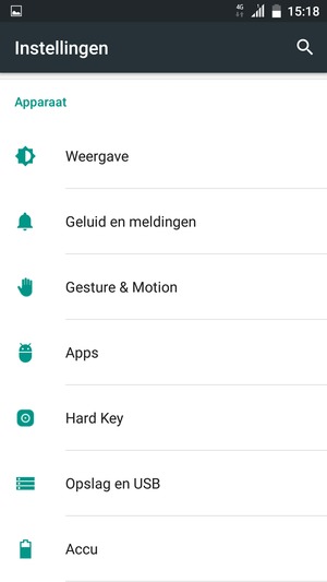 Scroll naar en selecteer Accu
