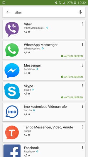 Wählen Sie die App
