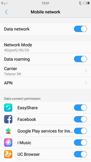 Turn Data roaming on or off