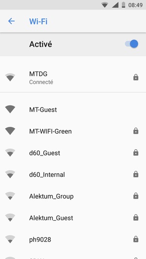 Vous êtes maintenant connecté au réseau Wi-Fi