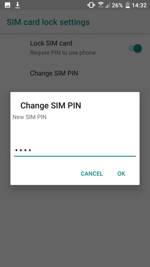 Enter your New SIM PIN and select OK