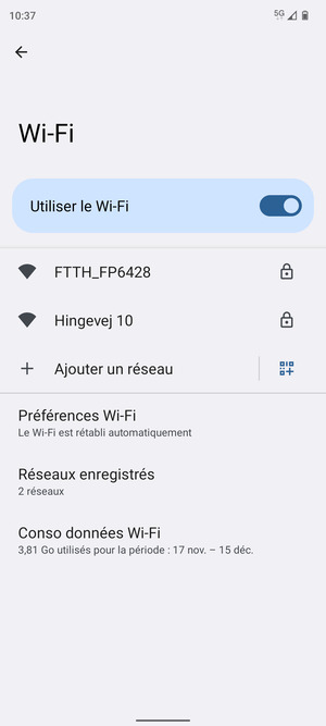 Sélectionnez le réseau sans fil auquel vous souhaitez vous connecter