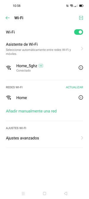 Ahora está conectado a la red Wi-Fi