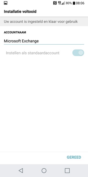 Geef uw account een naam en selecteer GEREED