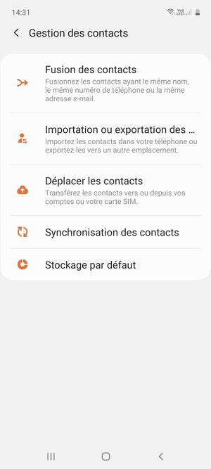 Sélectionnez Importation ou exportation des ...