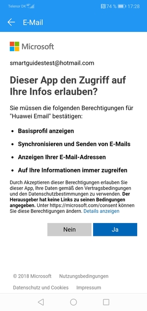 Wählen Sie Ja