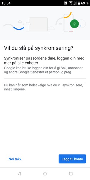 Velg Nei takk