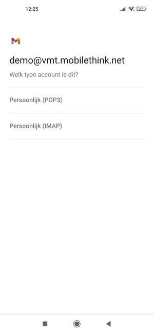 Selecteer Persoonlijk (POP3) of Persoonlijk (IMAP)