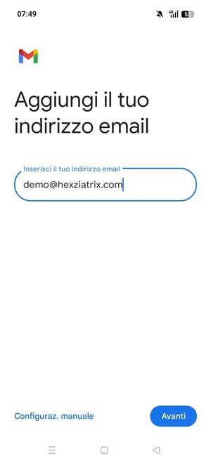 Inserisci il tuo indirizzo email e seleziona Avanti