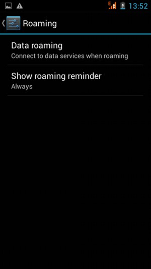 Select Data roaming