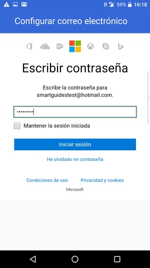 Introduzca su contraseña y seleccione Iniciar sesión