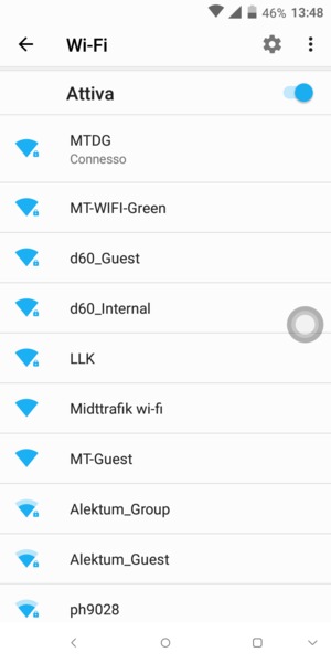 Ora sei connesso alla rete Wi-Fi