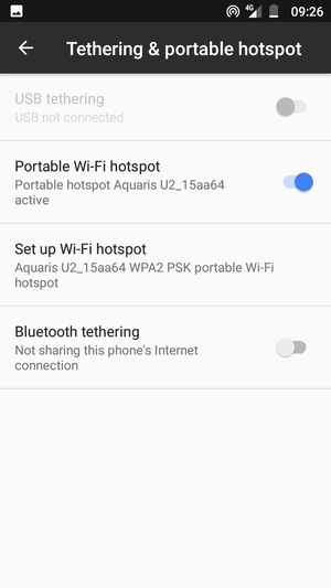 Your phone is now set up for use as a modem