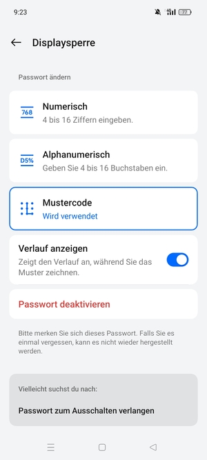 Ihr Handy ist jetzt mit einer Bildschirmsperre gesichert