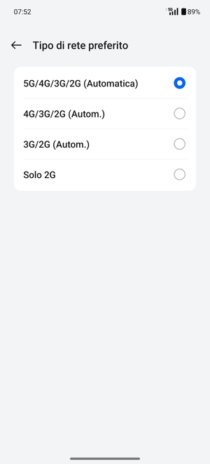 Seleziona la tua opzione preferita