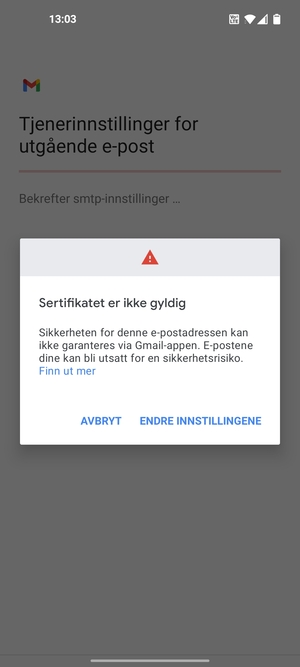 Velg ENDRE INNSTILLINGENE