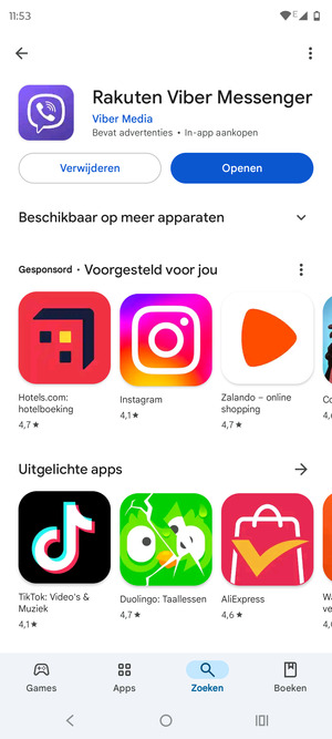 Selecteer Openen