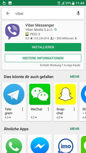 Wählen Sie die App