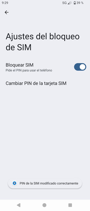 Su PIN de la tarjeta SIM ha sido cambiado
