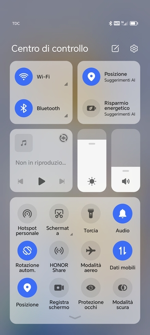 Scorri nuovamente verso il basso il menu in alto