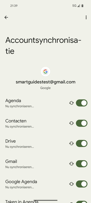 Uw gegevens worden gesynchroniseerd